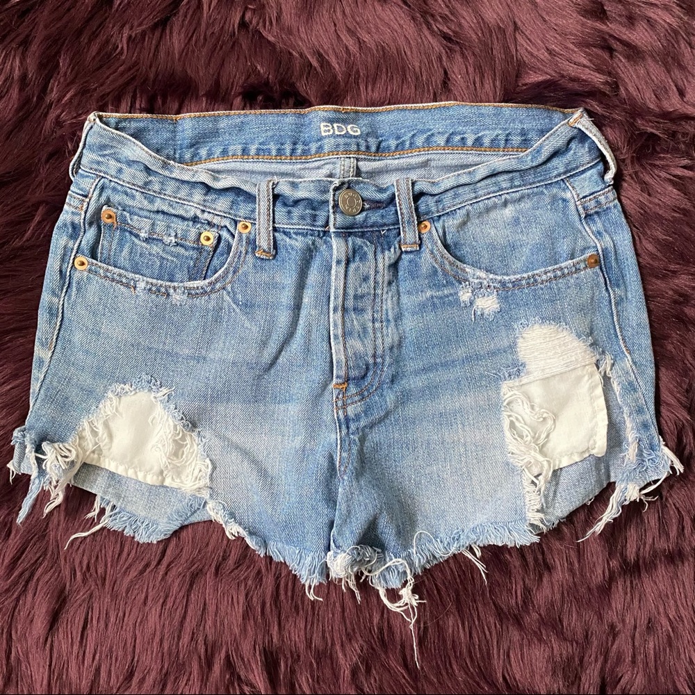 BDG Tomgirl Distressed Cut Off Denim Shorts